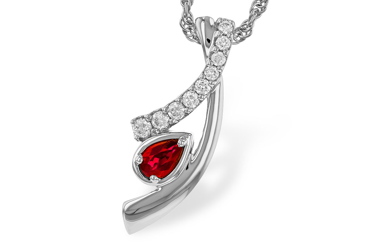D311-14824: NECKLACE .21 RUBY .38 TGW (5x3 RUBY)