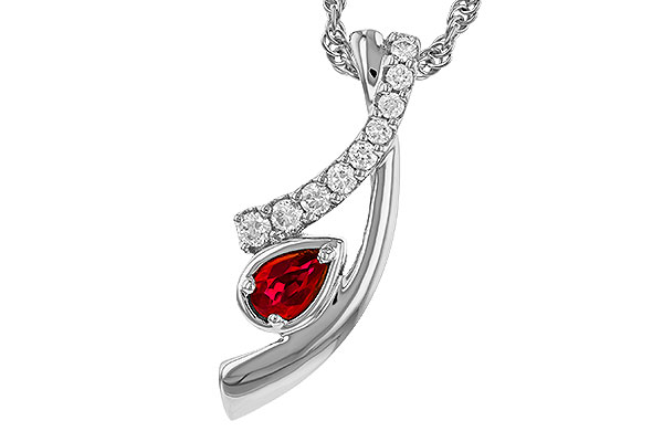 D311-14824: NECKLACE .21 RUBY .38 TGW (5x3 RUBY)