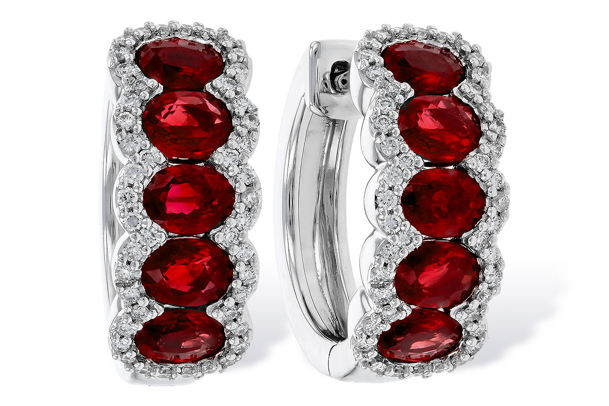 D311-15815: EARRINGS 2.20 TW RUBY 2.45 TGW