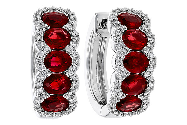 D311-15815: EARRINGS 2.20 TW RUBY 2.45 TGW
