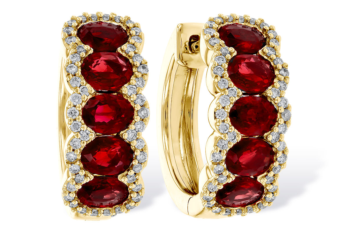 D311-15815: EARRINGS 2.20 TW RUBY 2.45 TGW