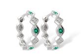 E222-92160: EARRINGS .13 EMERALD .18 TGW