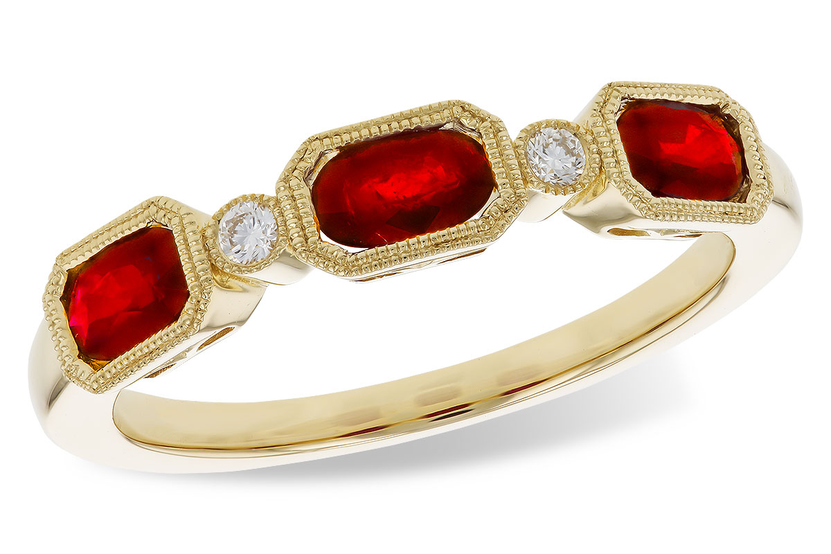 E311-11224: LDS WED RG .72 RUBY .77 TGW (4x3MM RUBY)