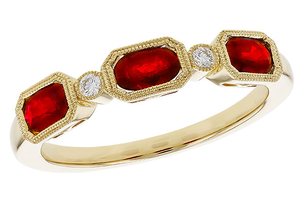 E311-11224: LDS WED RG .72 RUBY .77 TGW (4x3MM RUBY)