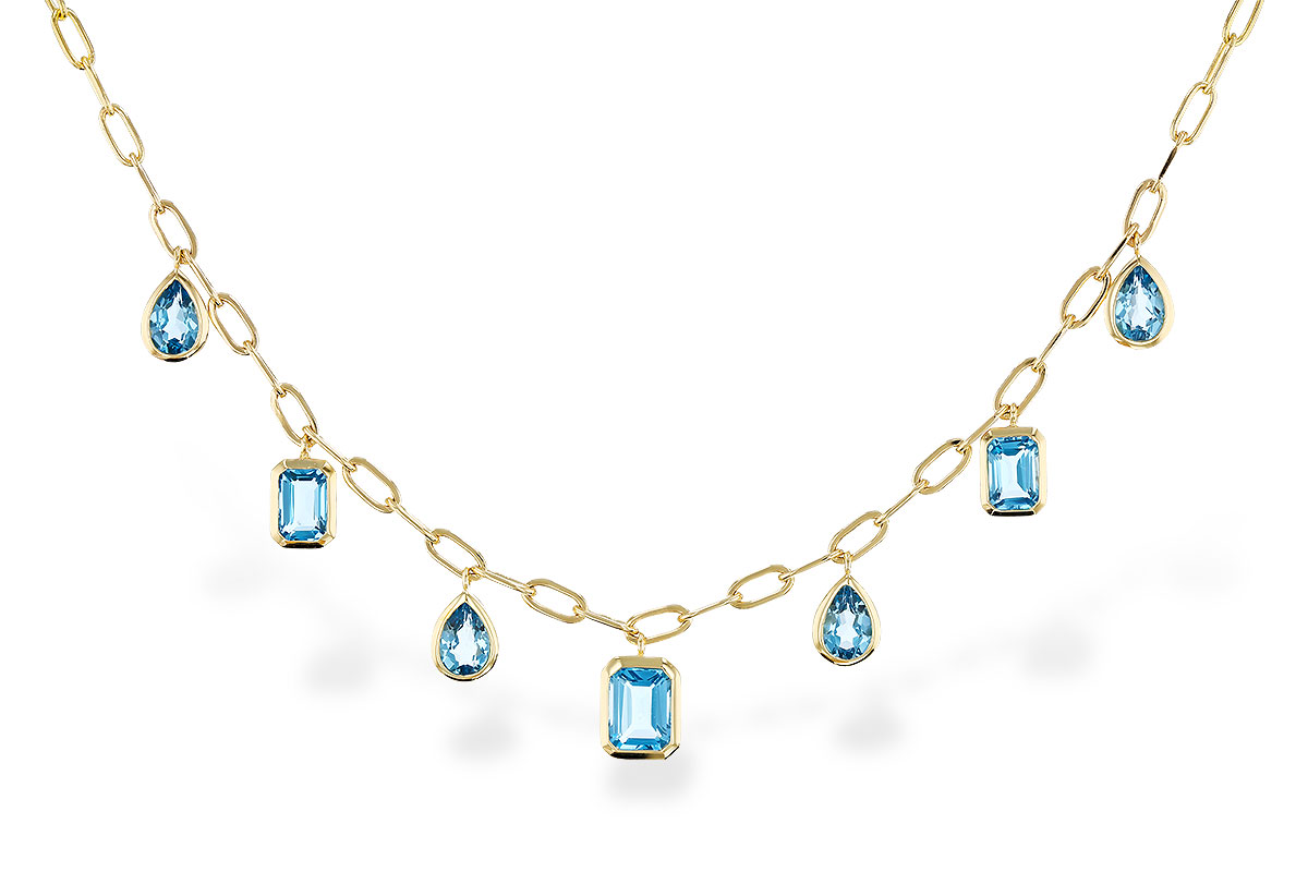 E311-12169: NECKLACE 4.10 TW BLUE TOPAZ (17")