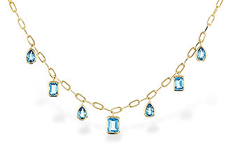 E311-12169: NECKLACE 4.10 TW BLUE TOPAZ (17")