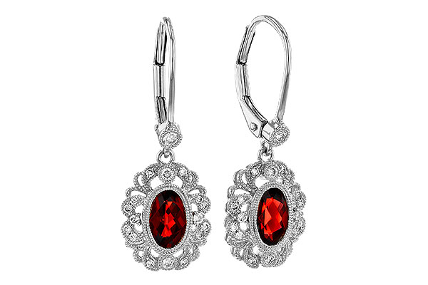 E311-13015: EARRINGS .98 TW GARNET 1.15 TGW (7x5MM GARNET)