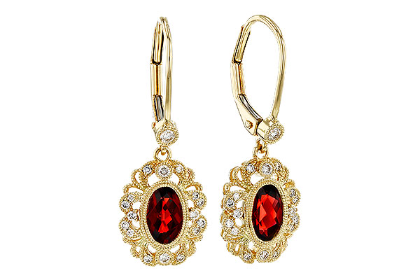 E311-13015: EARRINGS .98 TW GARNET 1.15 TGW (7x5MM GARNET)