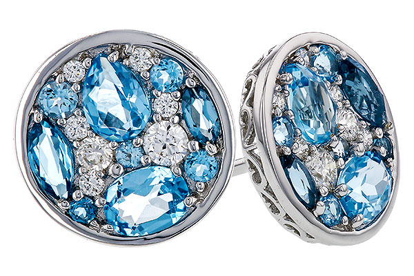 E311-13033: EARRINGS 1.02 TW BLUE TOPAZ 1.18 TGW