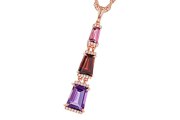 E311-13042: NECKLACE 2.32 SEMI-PREC (PT,GT,AMY) 2.37 TGW