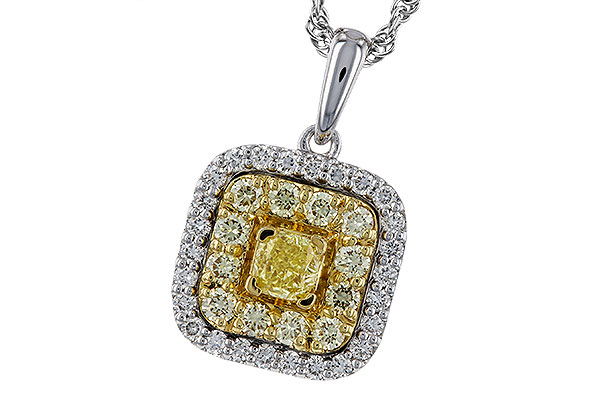E311-13051: NECK .23 FANCY YELLOW DIAMONDS .65 TW
