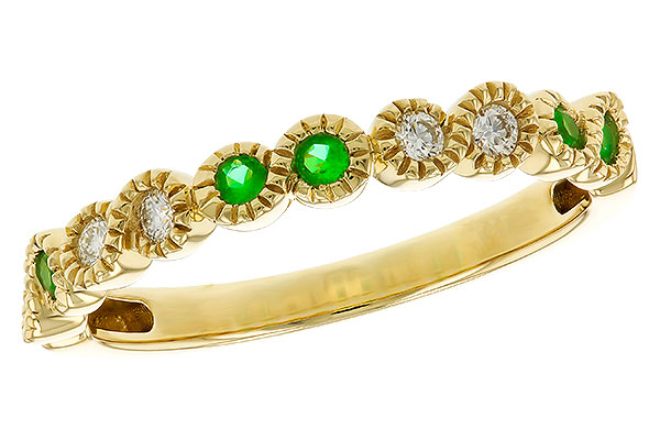 E311-15796: LDS WED RG .11 TW EMERALD .20 TGW
