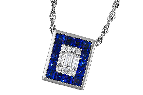E311-16687: NECKLACE .84 SAPPHIRE TW 1.02 TGW