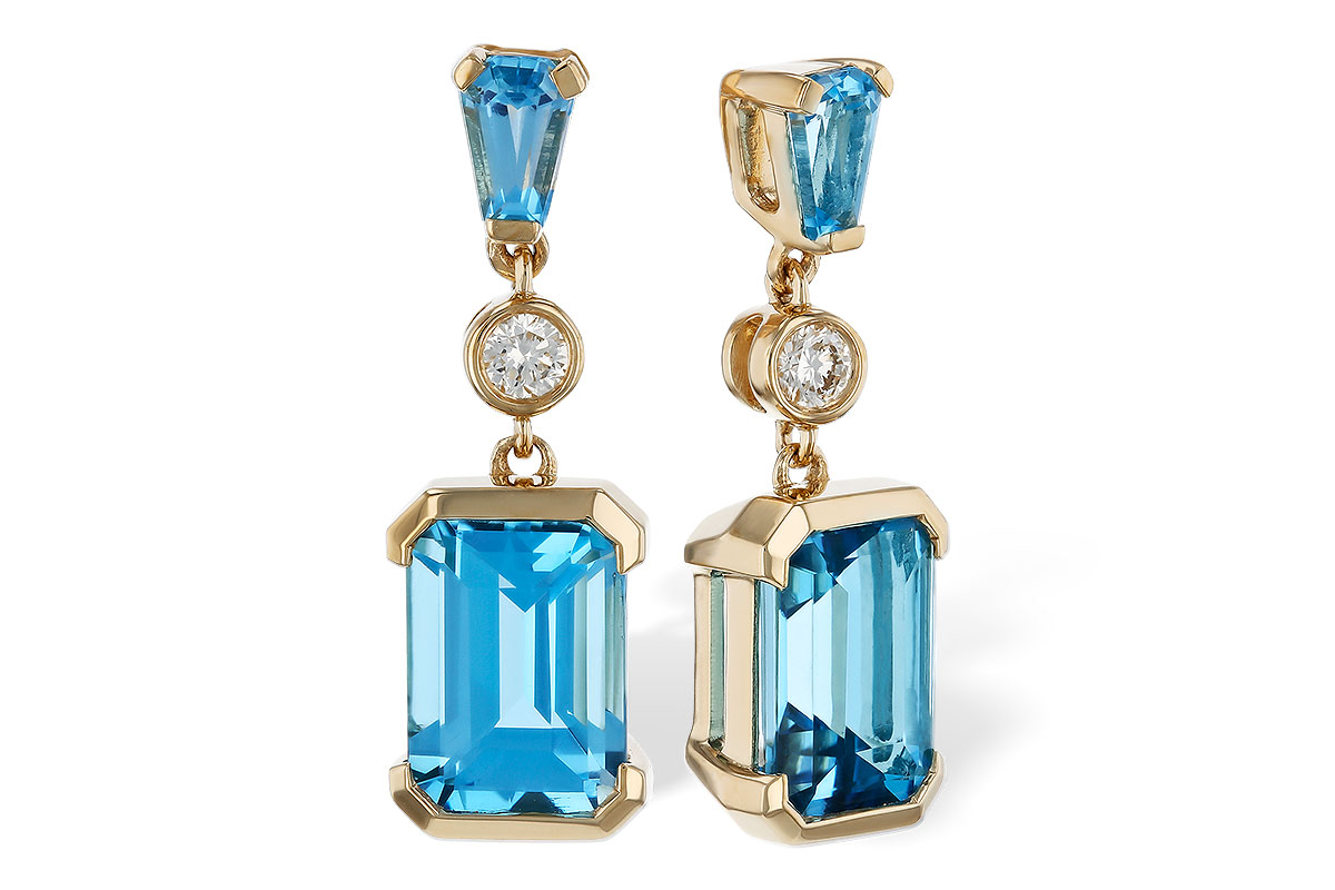 E311-16696: EARRINGS 2.37 TW BLUE TOPAZ 2.44 TGW