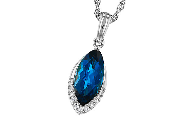 E311-16724: NECK 2.14 LONDON BLUE TOPAZ 2.20 TGW (12x6MM MQ)