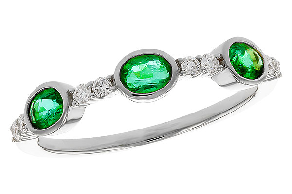 E311-17551: LDS WEDDING RG .46 TW EMERALD .58 TGW