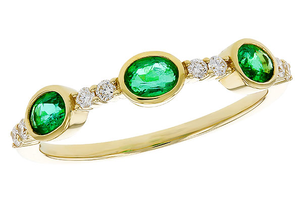 E311-17551: LDS WEDDING RG .46 TW EMERALD .58 TGW