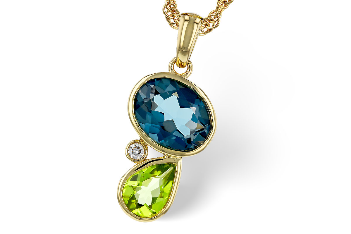 E311-17587: NECKLACE 2.43 SEMI-PREC (PER,LBT) 2.45 TGW