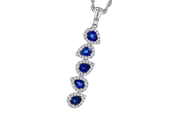 E311-17633: NECKLACE .95 TW SAPPIRE 1.19 TGW