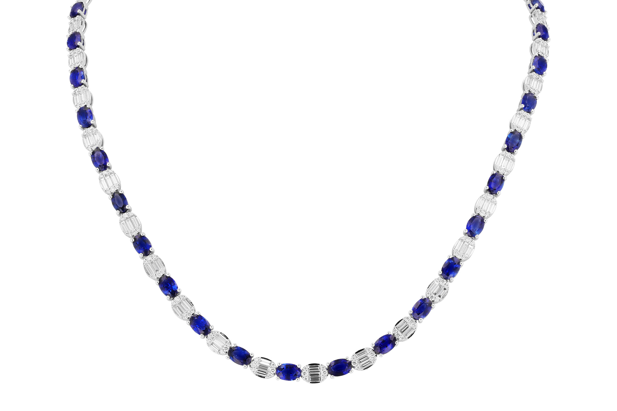 E312-02096: NECKLACE 17.68 TW SAPPHIRE 21.82 TGW (17")