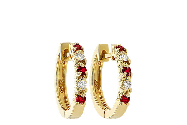 F037-48478: EARRINGS .17 RUBY .26 TGW