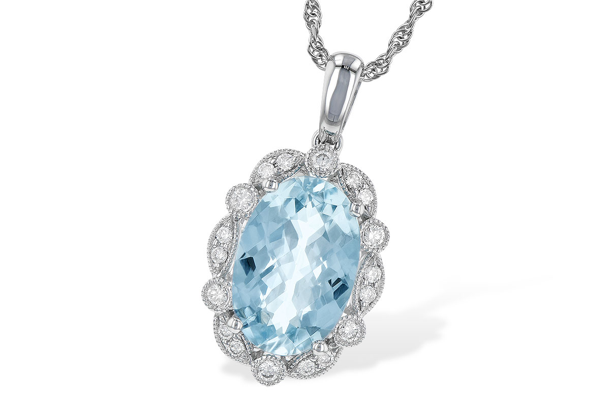 F226-60305: NECKLACE 2.40 AQUA 2.57 TGW (12x8MM AQ)