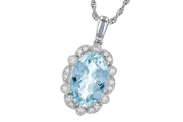 F226-60305: NECKLACE 2.40 AQUA 2.57 TGW (12x8MM AQ)