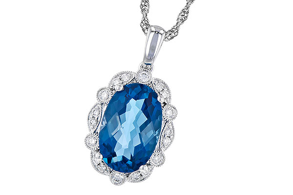 F309-35778: NECK 3.60 LONDON BLUE TOPAZ 3.77 TGW (12x8MM LBT)