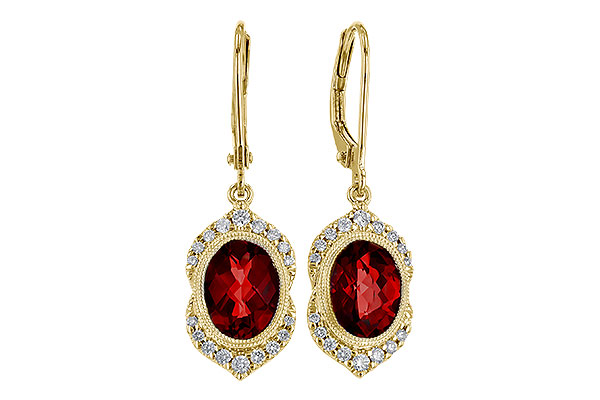 F311-09387: EARRING 3.06 GARNET 3.25 TGW