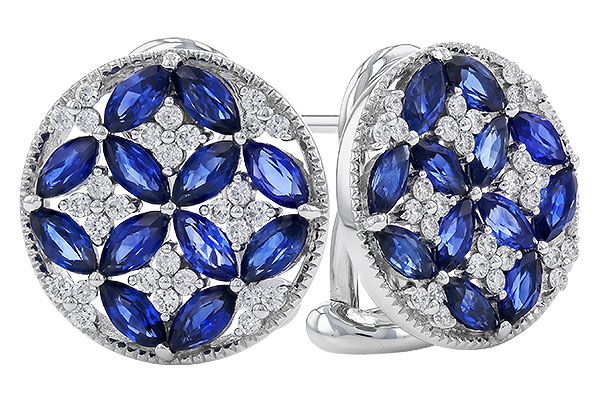 F311-10360: EARRINGS 2.07 TW SAPPHIRE 2.37 TGW