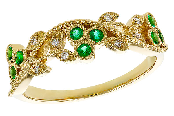 F311-17551: LDS WED RG .17 EMERALD TW .23 TGW