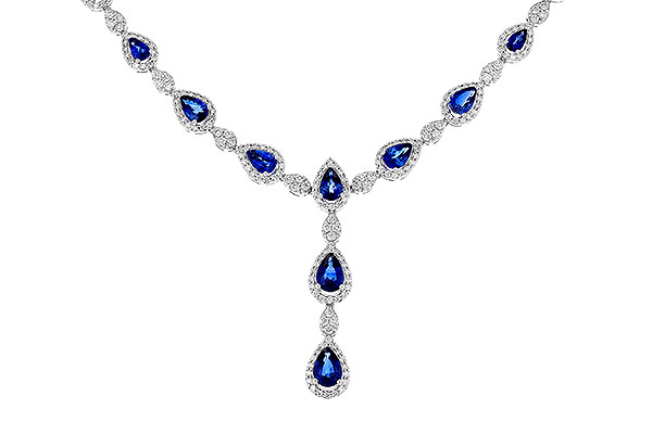 F311-17596: NECKLACE 4.82 TW SAPPHIRE 7.02 TGW (17")