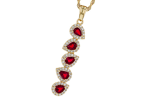 F311-17633: NECKLACE .90 TW RUBY 1.14 TGW