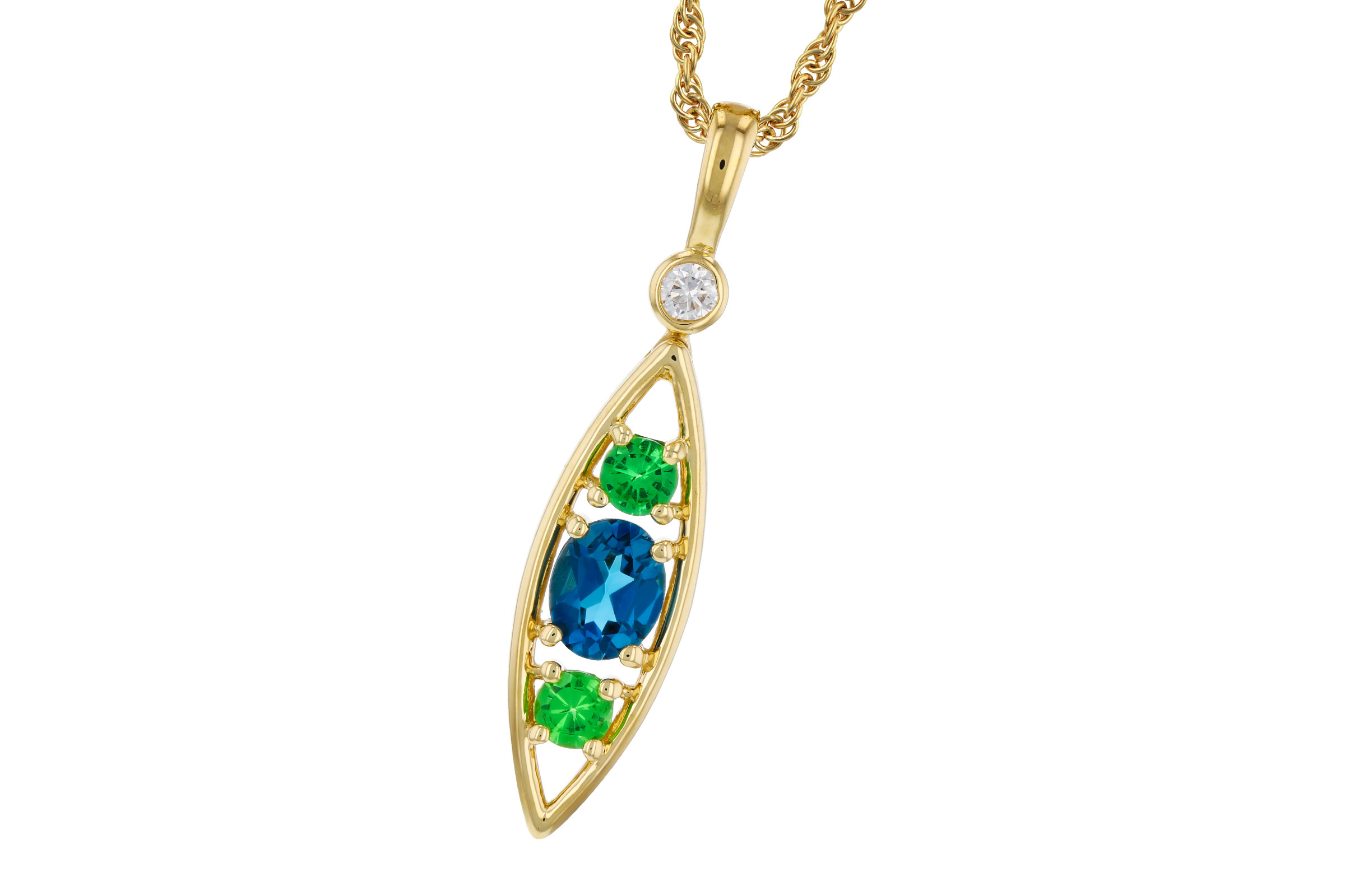F312-02133: NECKLACE .54 SEMI-PREC (LBT & GR.GT) .58 TGW