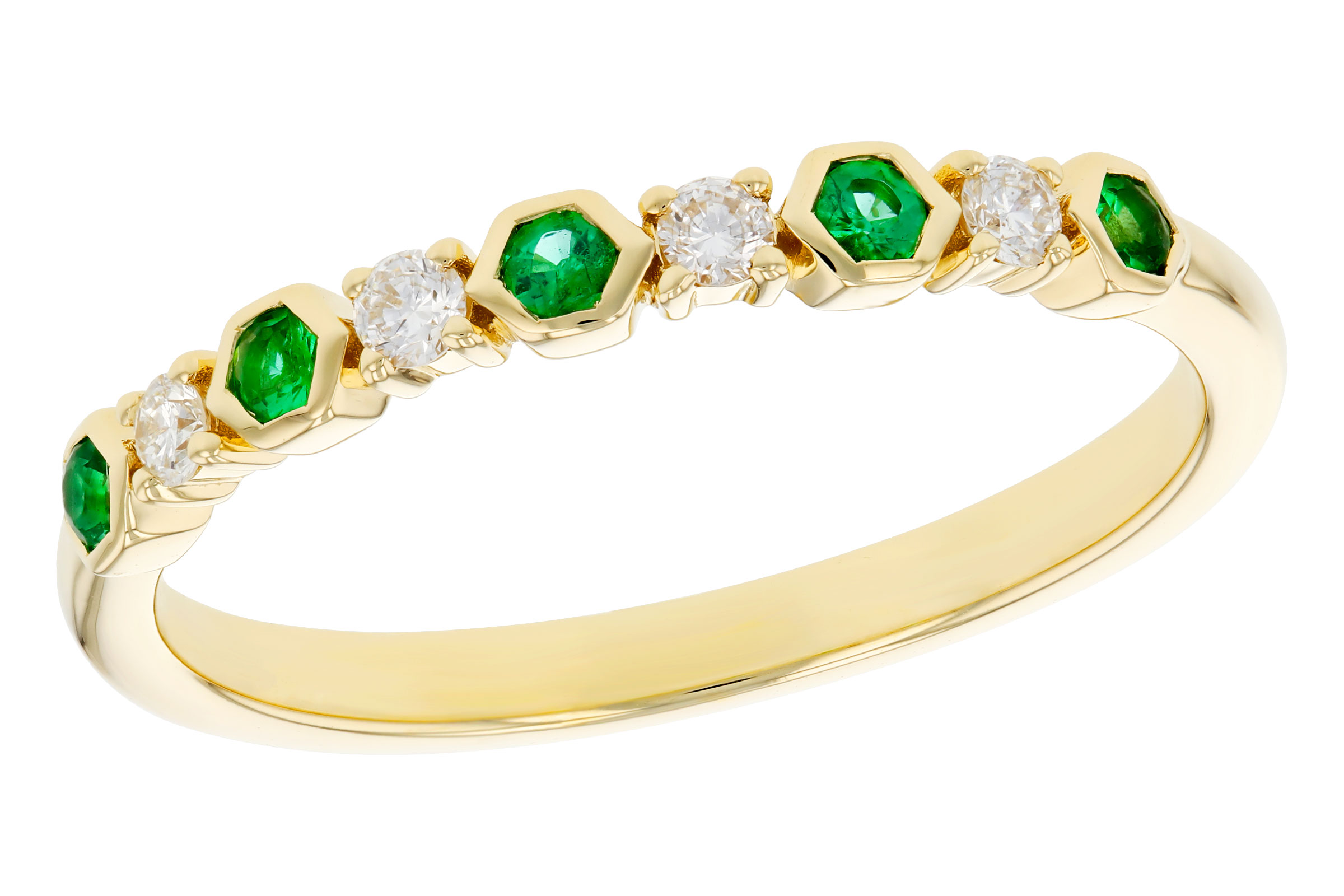 F312-03033: LDS WED RG .10 TW EMERALD .20 TGW