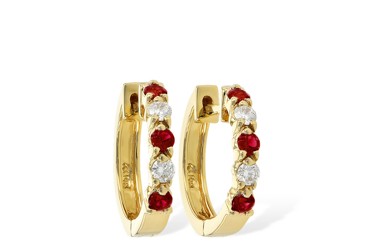 G037-48478: EARRINGS .33 RUBY .52 TGW