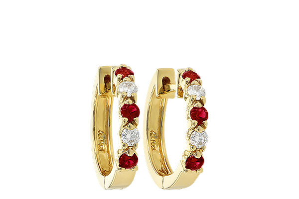 G037-48478: EARRINGS .33 RUBY .52 TGW