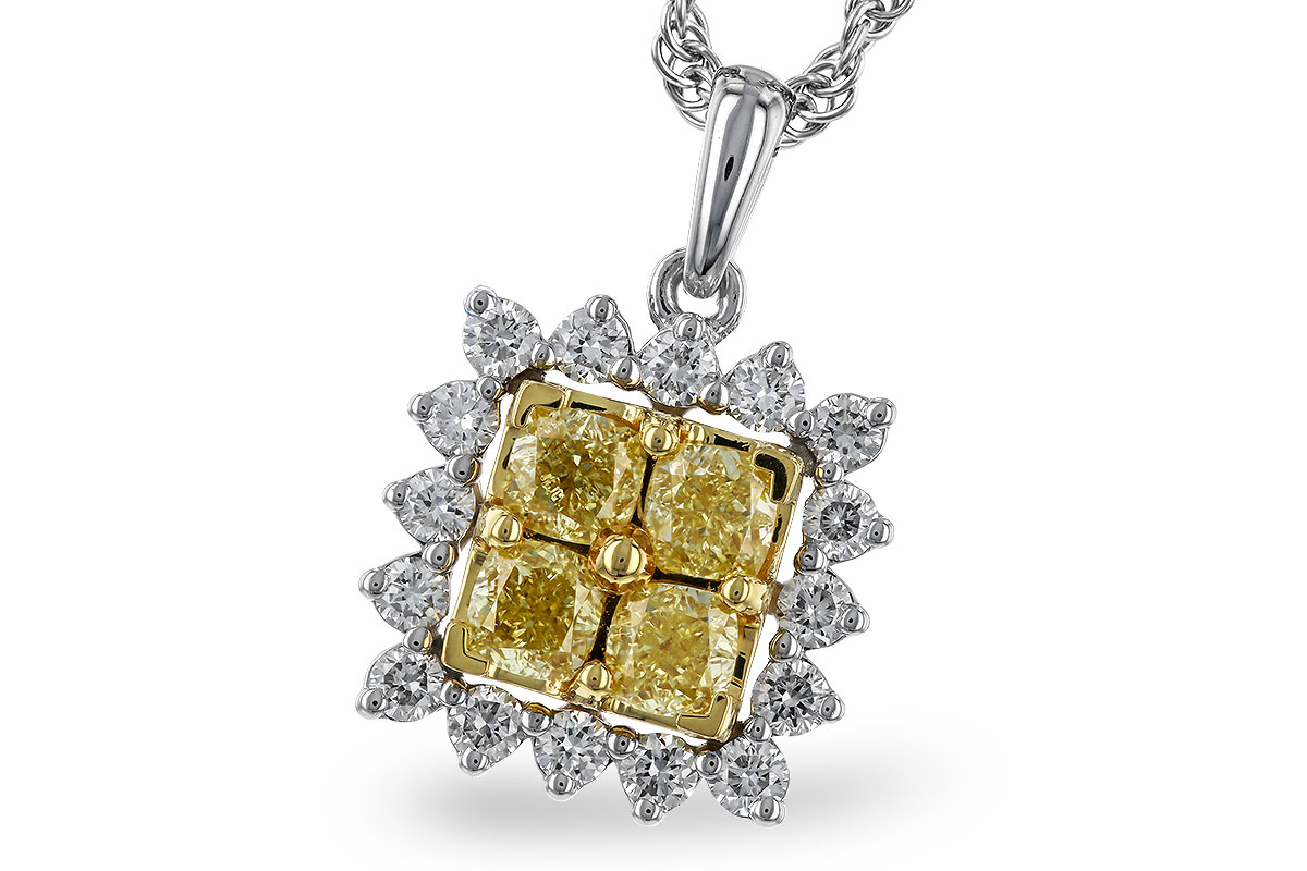 G311-13042: NECK .76 FANCY YELLOW DIAMONDS 1.09 TW