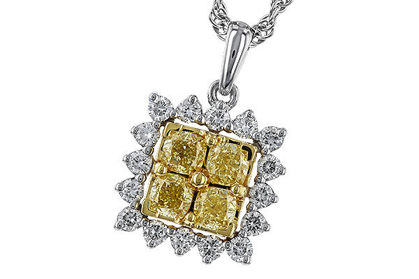 G311-13042: NECK .76 FANCY YELLOW DIAMONDS 1.09 TW