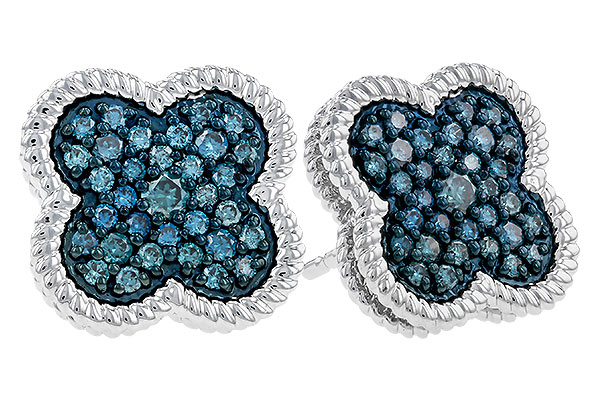 G311-13987: EARRINGS .50 TW BLUE DIAS