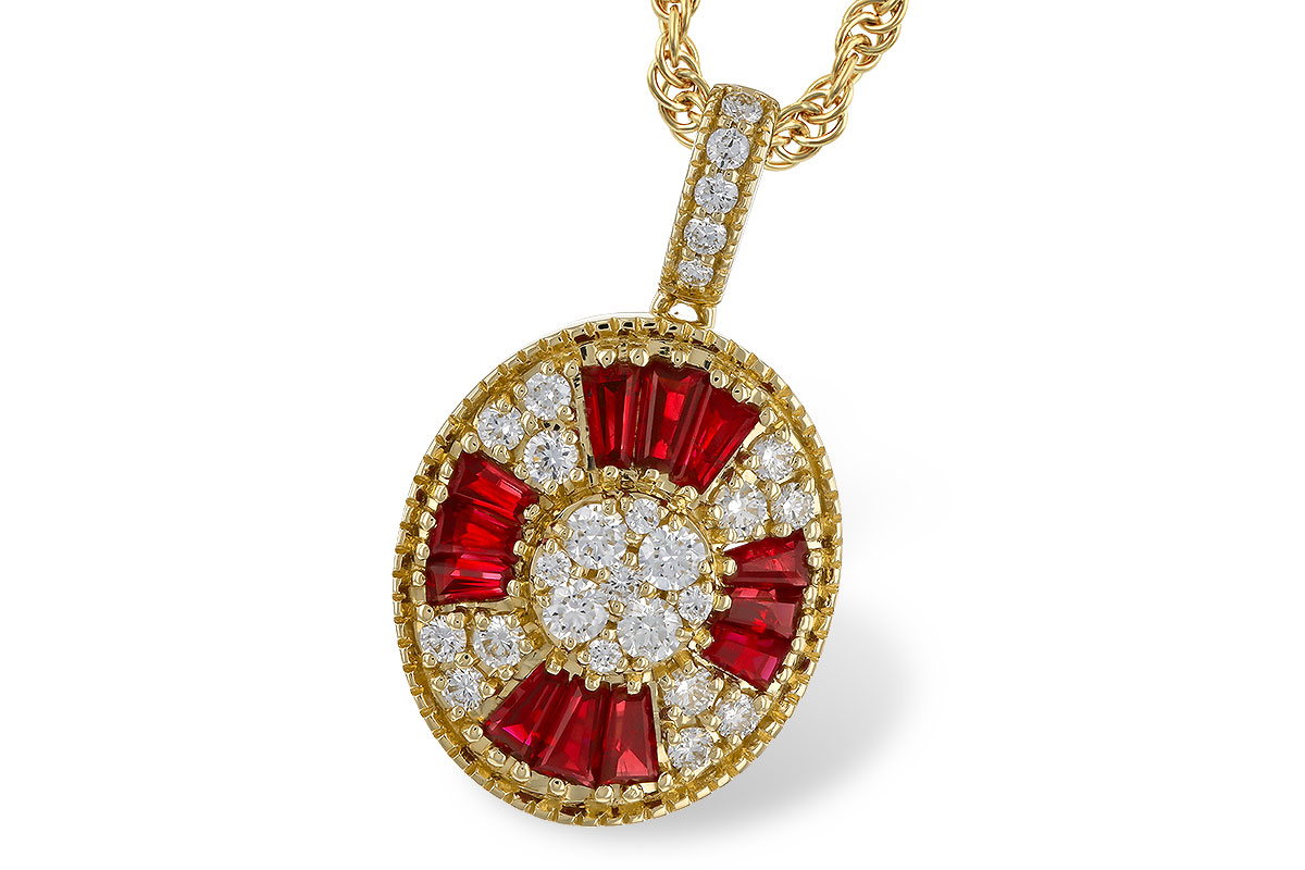 G311-15814: NECKLACE .54 TW RUBY .78 TGW