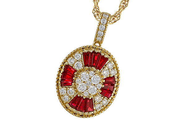 G311-15814: NECKLACE .54 TW RUBY .78 TGW