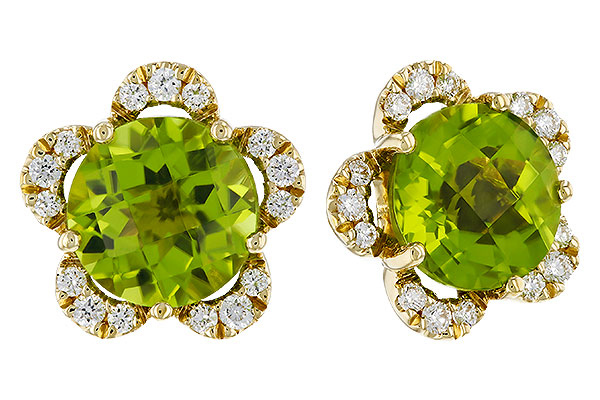 G311-17569: EARRINGS 2.93 PERIDOT 3.10 TGW (7MM RD)