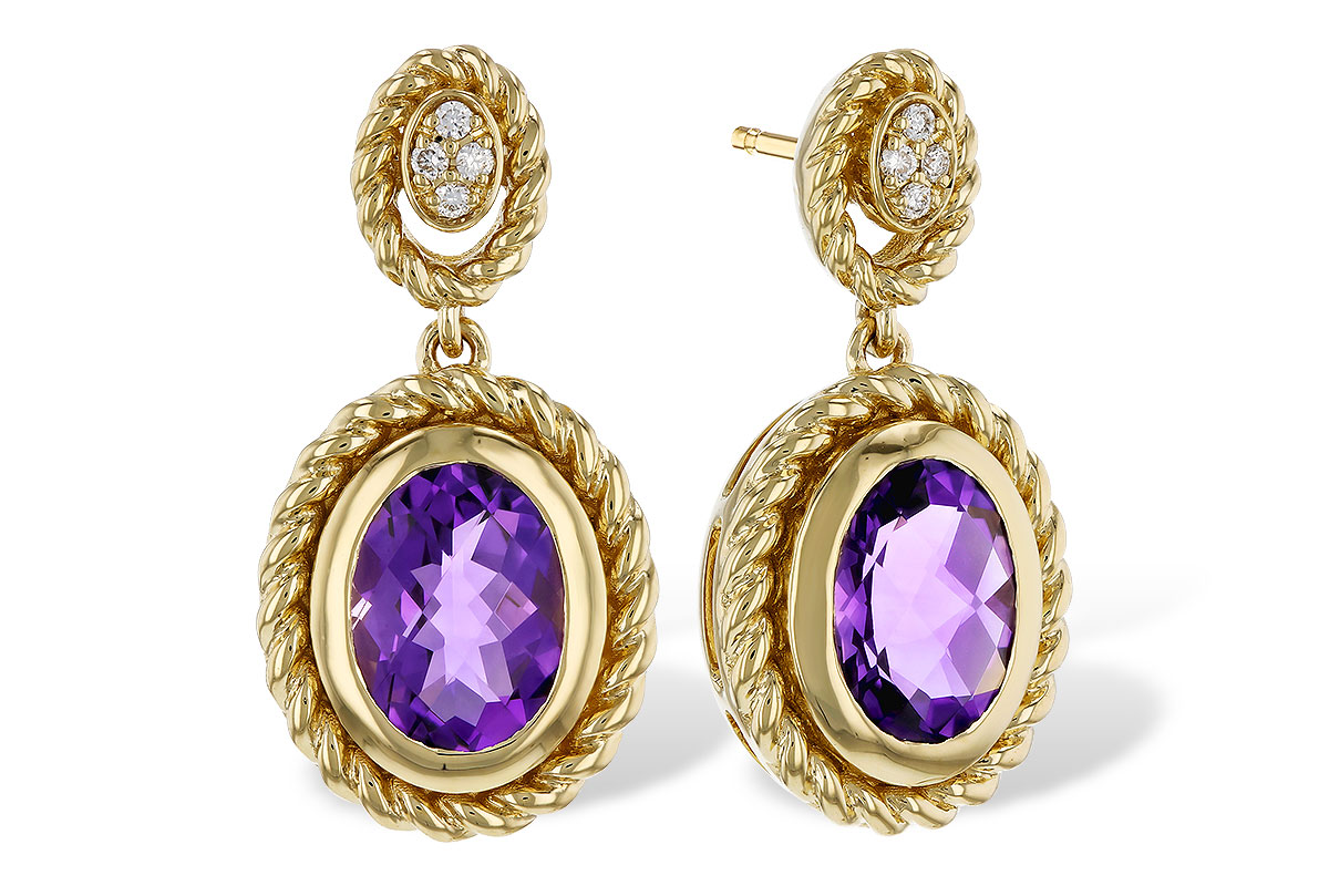 G311-17578: EARRINGS 1.98 AMETHYST 2.02 TGW (8x6MM AMY)