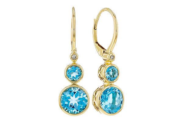 G312-00305: EARR 3.25 TW BLUE TOPAZ 3.27 TGW (4MM/7MM BT)
