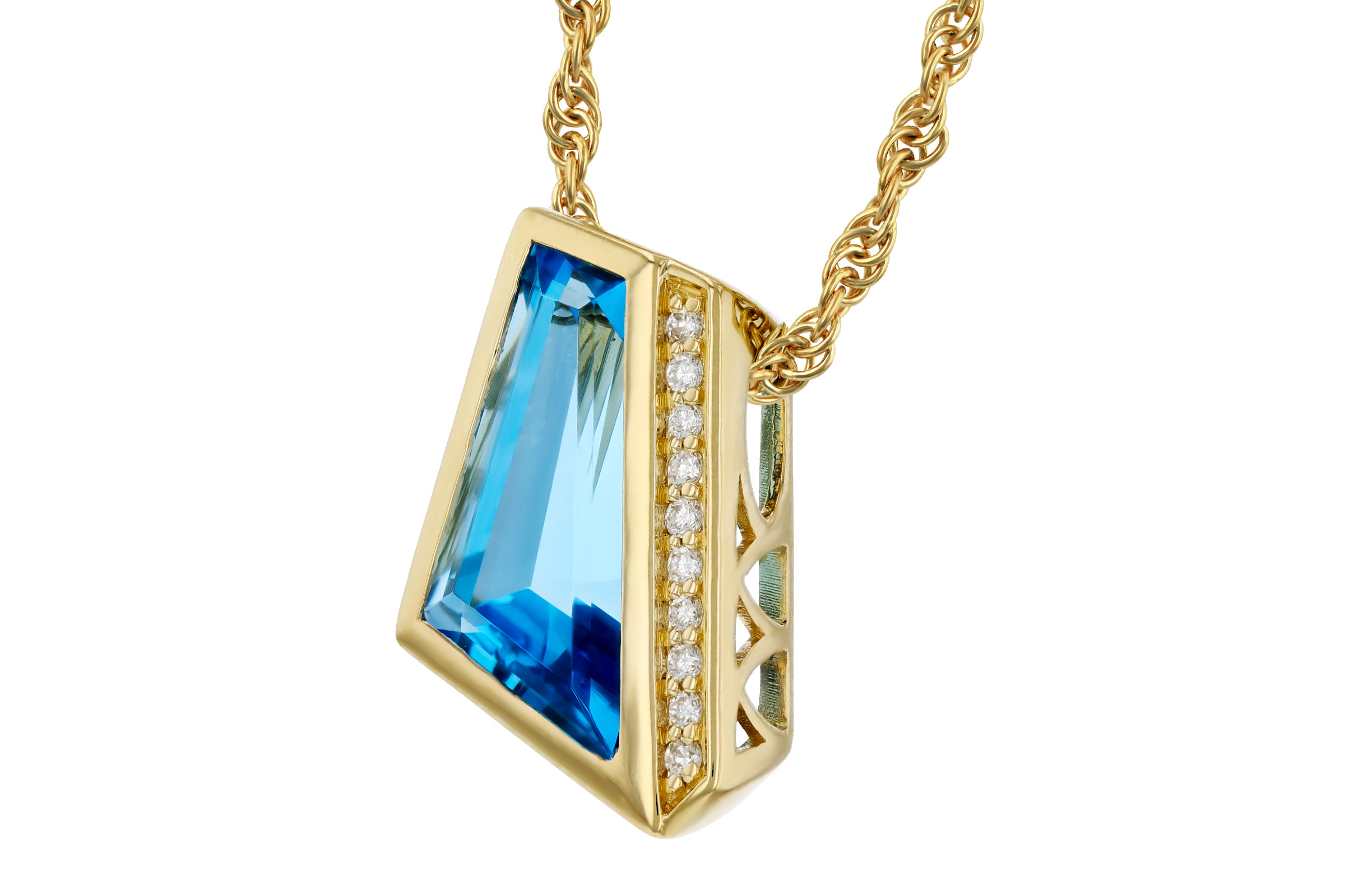 G312-02142: NECKLACE 2.42 SWISS BLUE TOPAZ 2.46 TGW