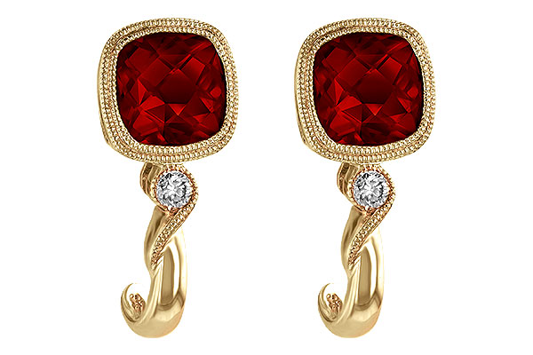 H220-25805: EARRINGS 2.36 GARNET 2.40 TGW