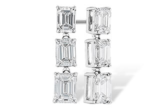 H310-19442: EARRINGS 1.12 TW EMERALD CUTS