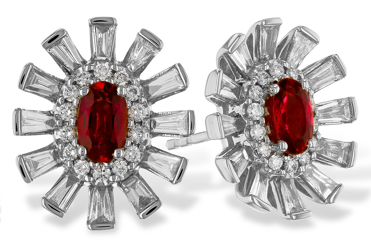 H310-25751: EARR .58 TW RUBY 1.30 TGW (5x3MM RUBY)