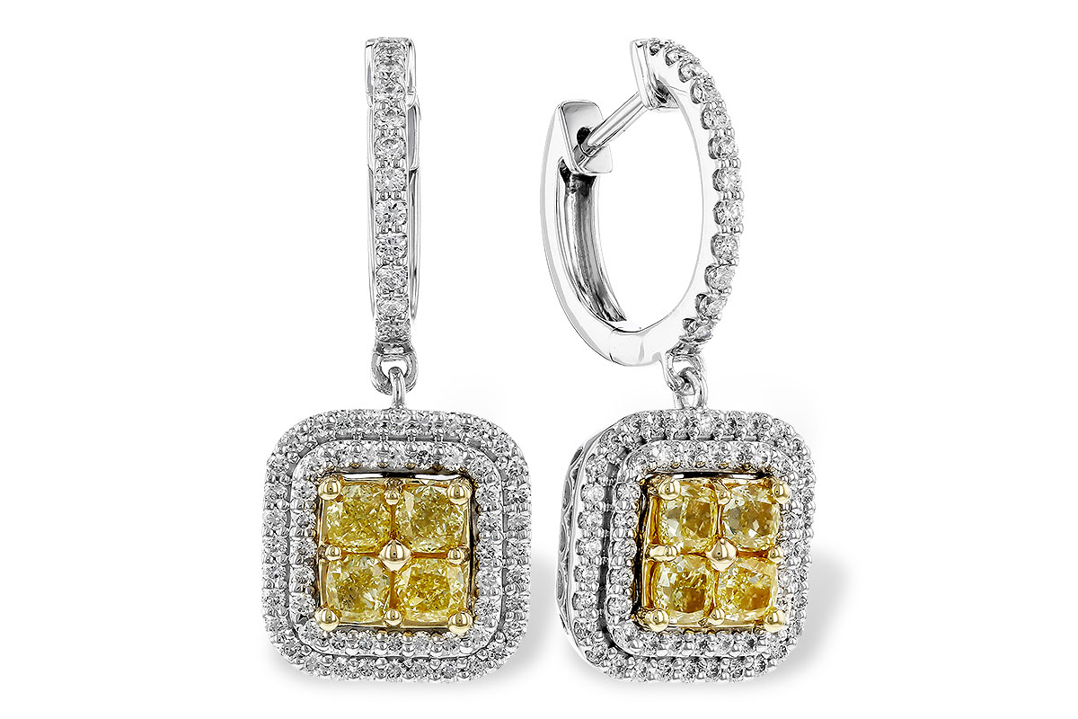 H311-12142: EARR 1.04 FANCY YELLOW DIAMONDS 1.62 TW